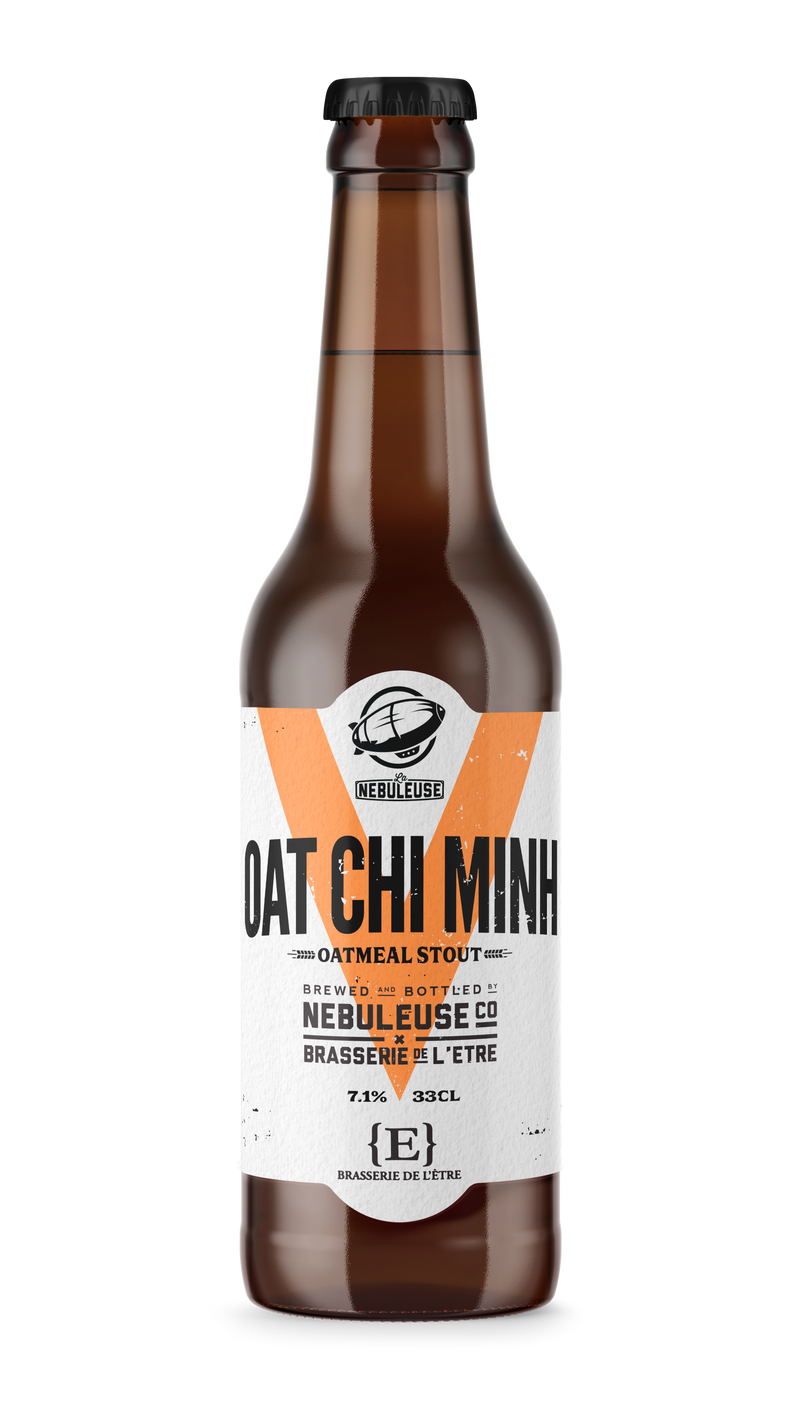 Bouteille de bière artisanale "Oat Chi Minh" de la Nébuleuse.
