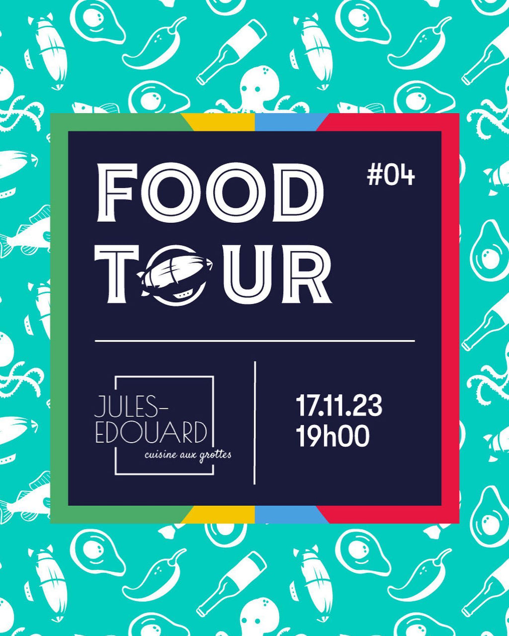 https://www.instagram.com/p/CzE_Kc5IqG8/[SHARP-CAPTION]FOOD TOUR 2023 #4 🚀

C’est déjà notre dernière date du Food Tour et on finit en beauté chez nos amis genevois : @jules.edouard.grottes !

Le Chef Pablo vous propose 3 accords mets-bières avec une cuisine franco-péruvienne 🐙🫑 simple et savoureuse. Amateurs de bières artisanales 🍻 et de cuisine fine, on vous attend nombreux le vendredi 17 novembre à Genève pour clôturer cette belle saison 😍

🎟Achète vite ton billet dès maintenant avec le lien en bio

#foo