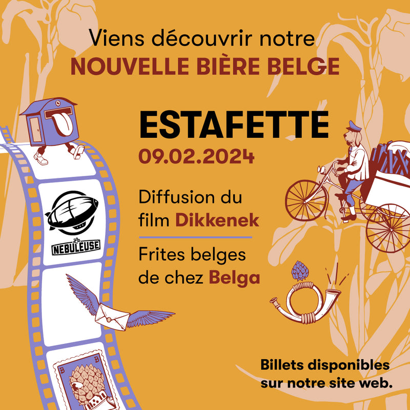 https://www.instagram.com/p/C1HP3LQN2kf/[SHARP-CAPTION]Le 9 février, on te fait découvrir notre nouvelle bière belge ! 

🍺1 pression 25cl Estafette 
🍟1 portion de Frites belges Belga 
🎞1 entrée pour le Film Dikkenek
🍺1 bouteille Estafette

Tout ça pour CHF 22.- !

Tu trouveras toutes les informations (horaires, lieux) et la billetterie directement dans le lien en bio !
